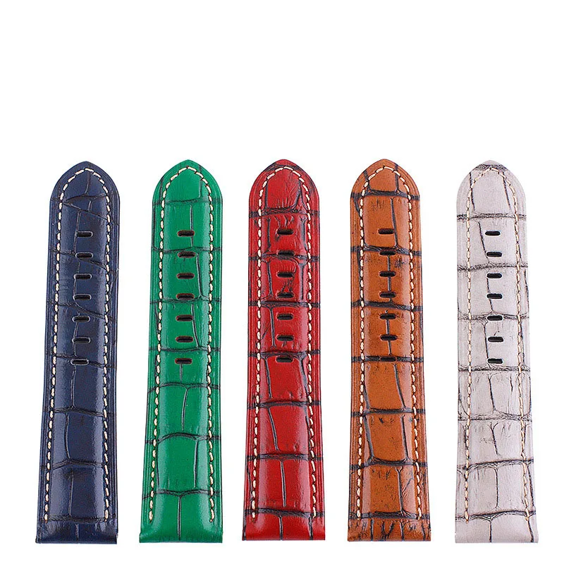 Винтажный ремешок для часов из натуральной кожи с бамбуковым покрытием 20 мм 22 24 26