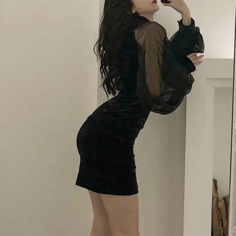 Женское бархатное платье SXGOTH Mall облегающее зимнее с высокой талией - купить по