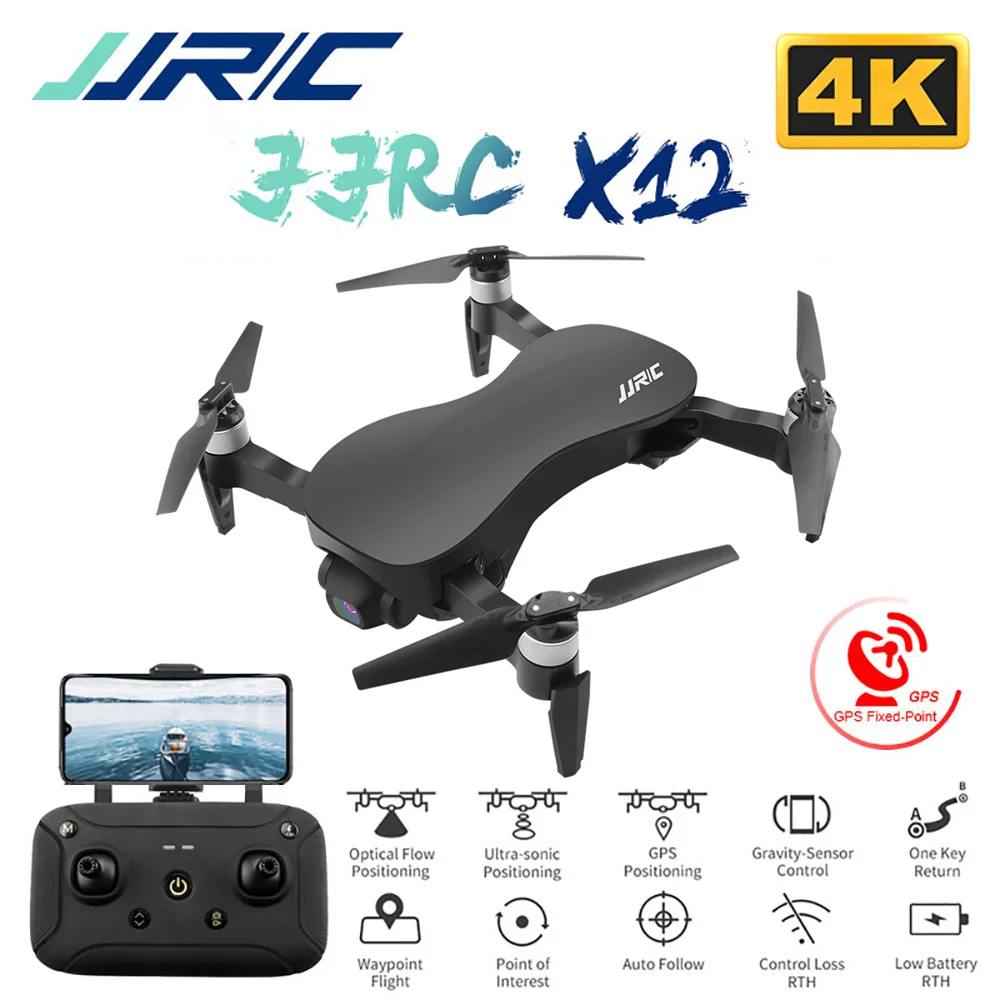 

Квадрокоптер JJRC X12 С 3-осевым стабилизатором, GPS, Wi-Fi, FPV, 1080P, 4K