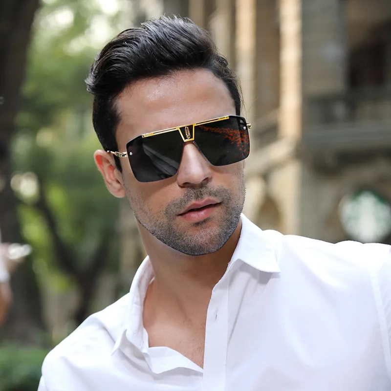

2020 Fashion Square Rimless Sunglasses Men New Luxury Brand Frameless Sun Glasses For Male Vintage Sunglass Lentes De Sol 10076