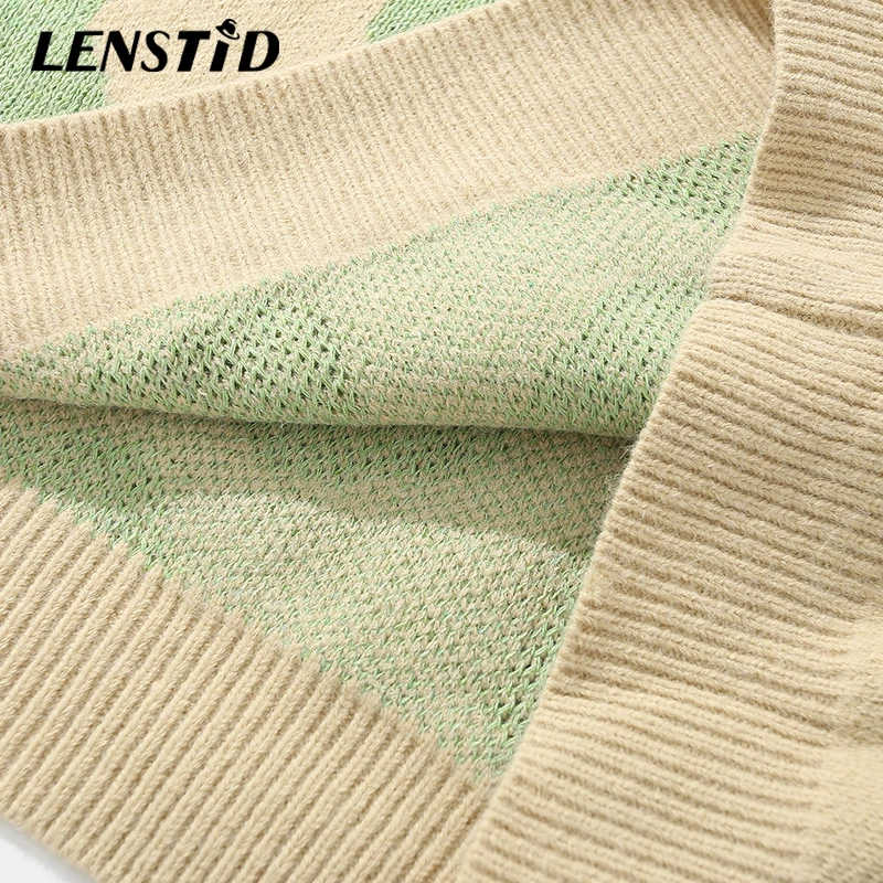 LENSTID Мужской трикотажный джемпер в стиле хип-хоп с принтом коровы жаккард уличная