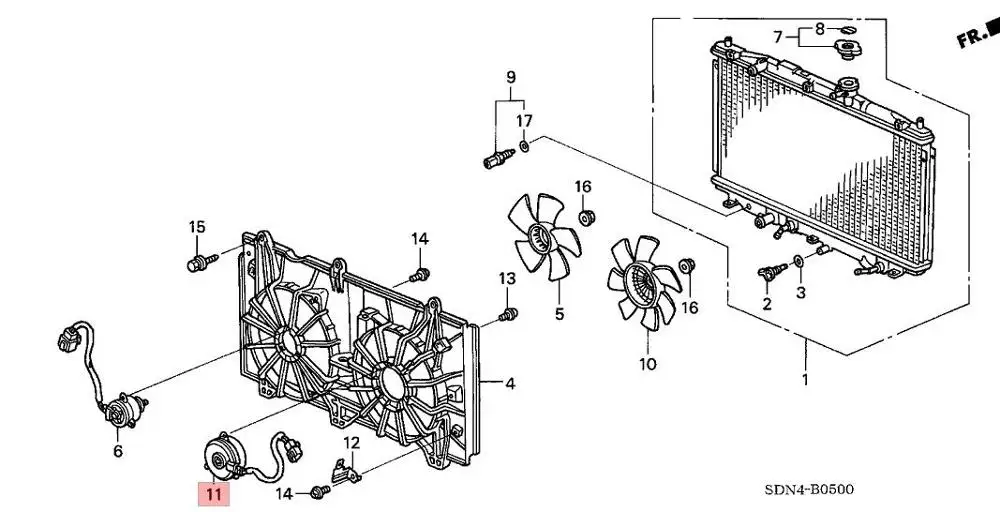 Электрический охлаждающий вентилятор CAPQX для автомобильного двигателя