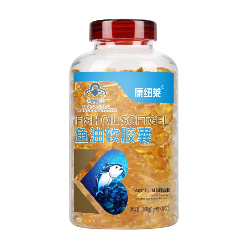 

300 Fish Oil Soft Capsules Cod Liver Oil Adult Middle and Old Age Health Care Food Kangnuolai Fish Oil Soft Capsules 24 Months