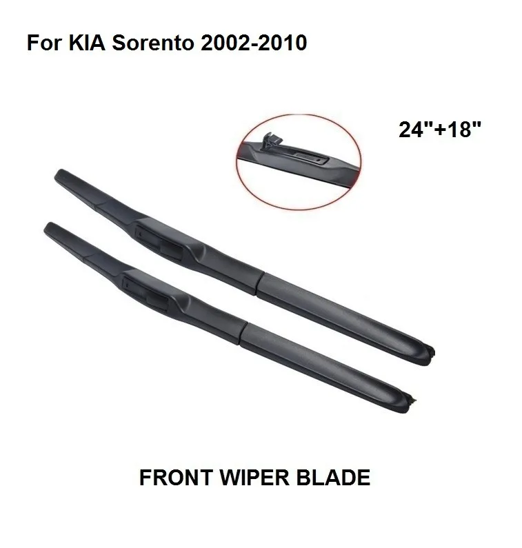 

Front Window Wiper Blade For KIA Sorento 2002-2010 24"+18" High Quality Natural Rubber Clean Front Windshie