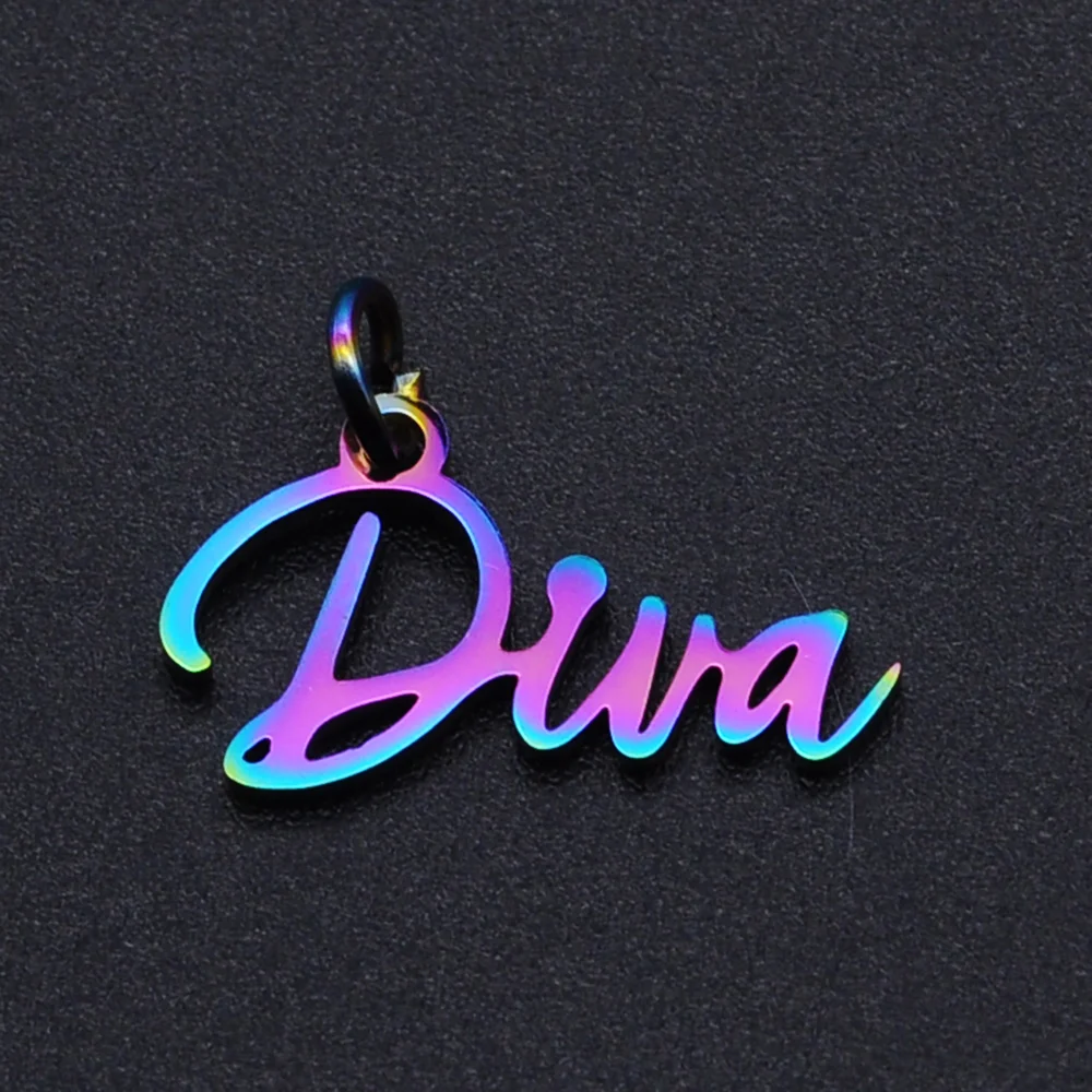 Очаровательная подвеска из нержавеющей стали с надписью Diva Word 5 шт./лот оптовая