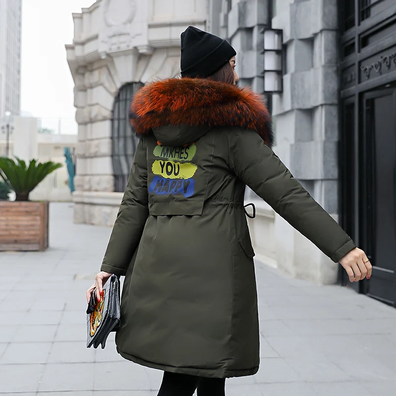 Двухсторонняя одежда парка женская зимняя куртка длинное пальто женские Большие