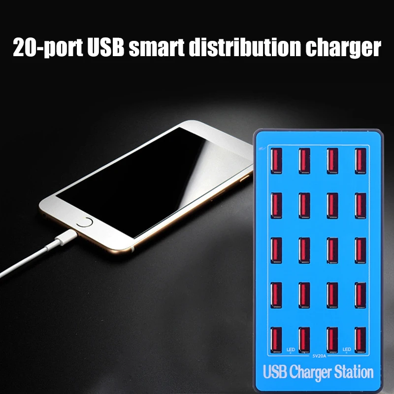 

20 портов USB зарядное устройство хаб Быстрая зарядка 3,0 станция Универсальный телефон адаптер питания VH99