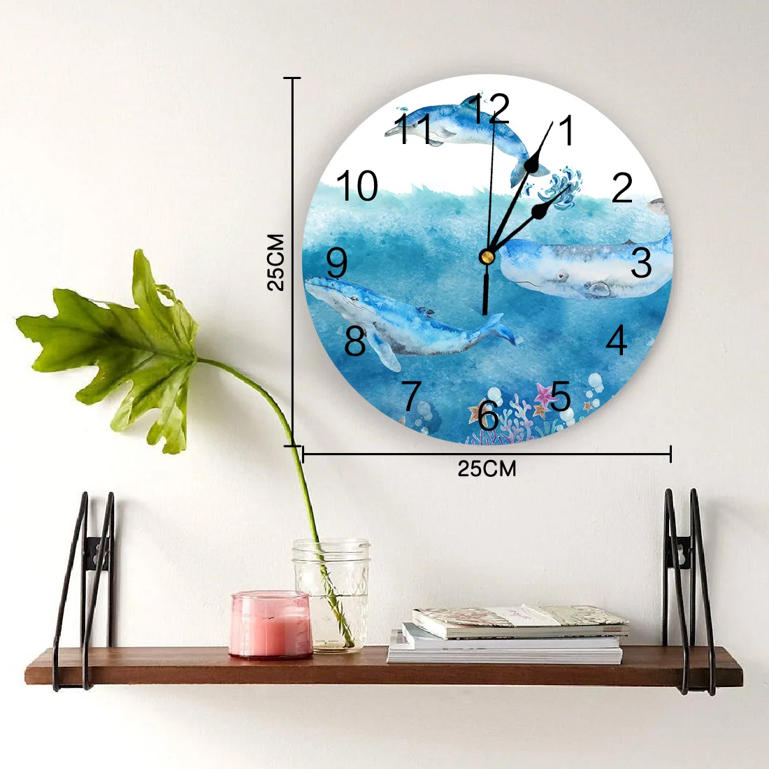 Настенные часы с Китом дельфином коралловым ПВХ современный дизайн домашний