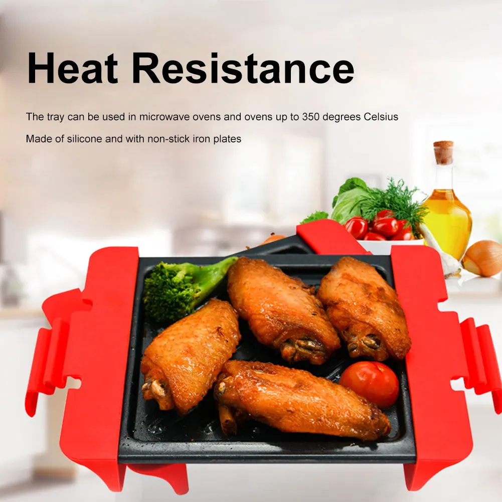 2 шт. антипригарная Микроволновая печь гриль сковорода посуда барбекю аксессуары