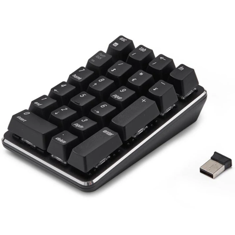 

Smart 21 Key 2.4G Wireless/Bluetooth Mechanical Numeric Keypad Notebook,Desktop,Financial Accounting Wireless Keypad