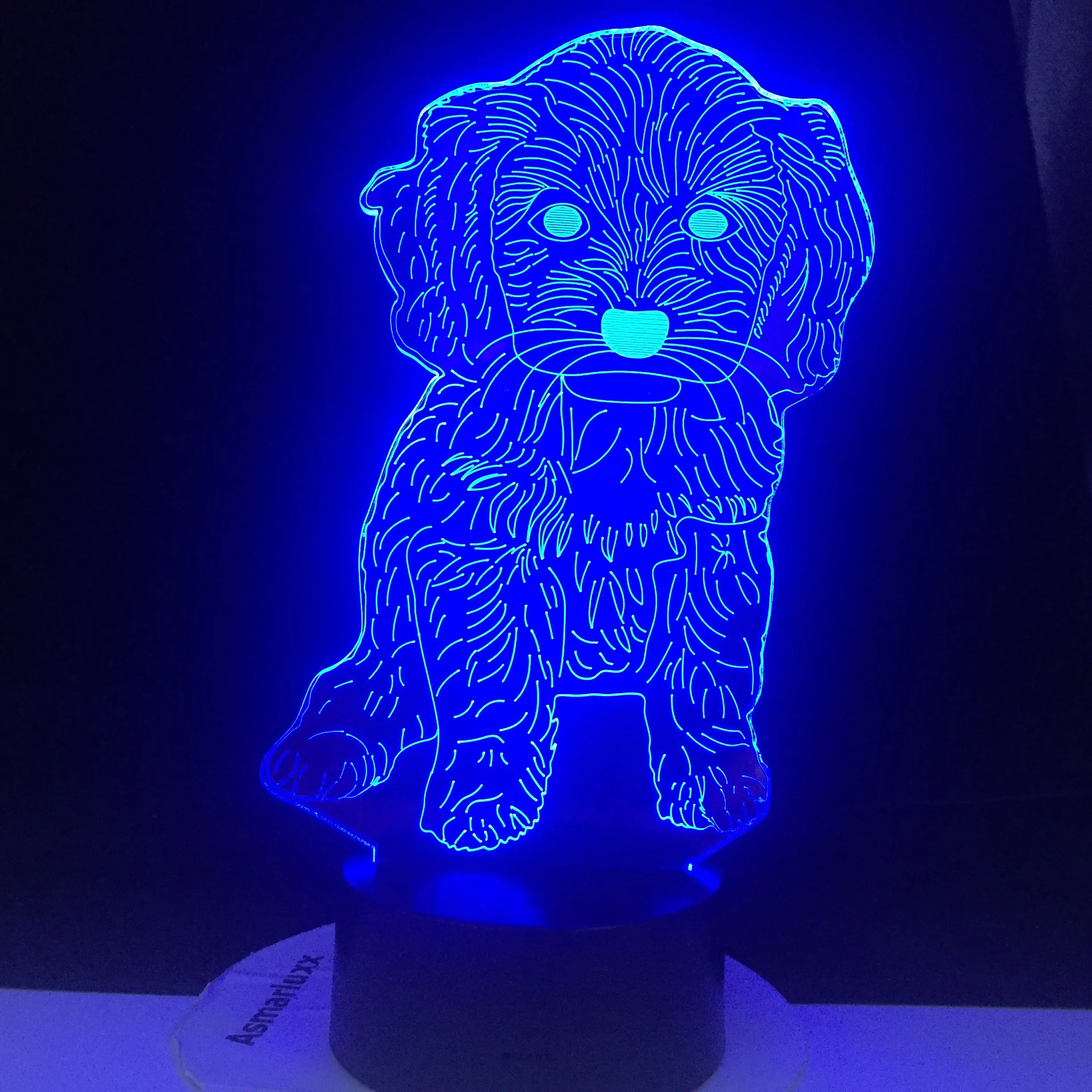 

Dog 3D Lamp 7 Colors Changing Night Light Touch Remote Base Gifts For Children Bedroom Decor Acrylic Plate Support USB Charging