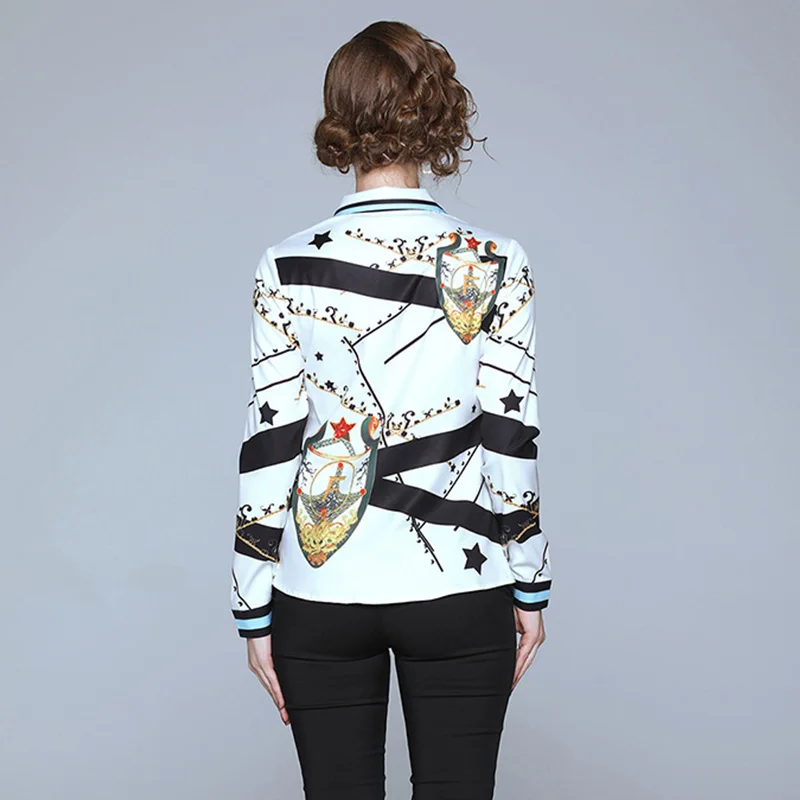 Женские рубашки Willstage с длинным рукавом блузка со звездным принтом рубашка