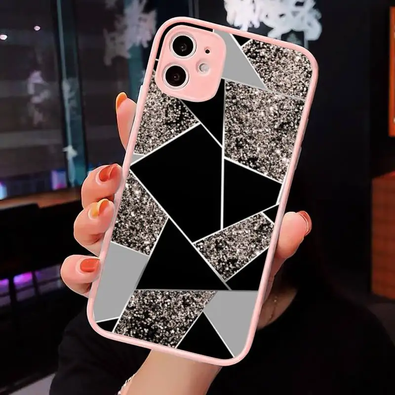 

Marbled pattern Phone Case matte transparent For iphone 7 8 11 12 plus mini x xs xr pro max cover