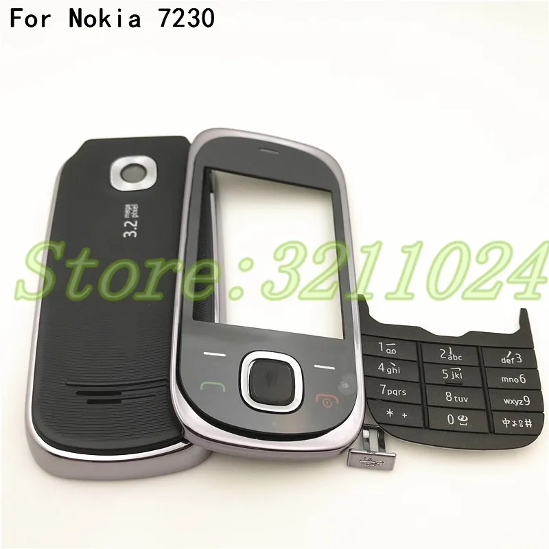 Top Quality New For Nokia 7230 Full Complete Mobile Phone Housing Cover Case+English Keypad +Logo | Housings &amp Frames