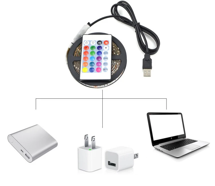 Горячая USB Светодиодная лента 5050SMD DC5V гибкий светодиодный водонепроницаемый фонарь с 15 м HD tv настольный компьютерный экран подсветка поляризованный свет