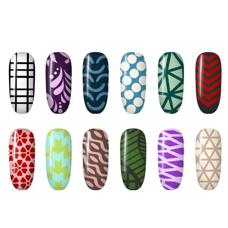 Разноцветная и крутая бумага для вырезания наклеивания ногтей полый шаблон