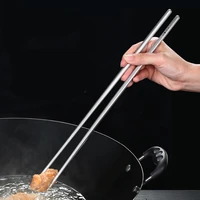 1 pair extended stainless steel chopsticks 36cm household tableware kitchen for noodles hot pot fried dough sticks