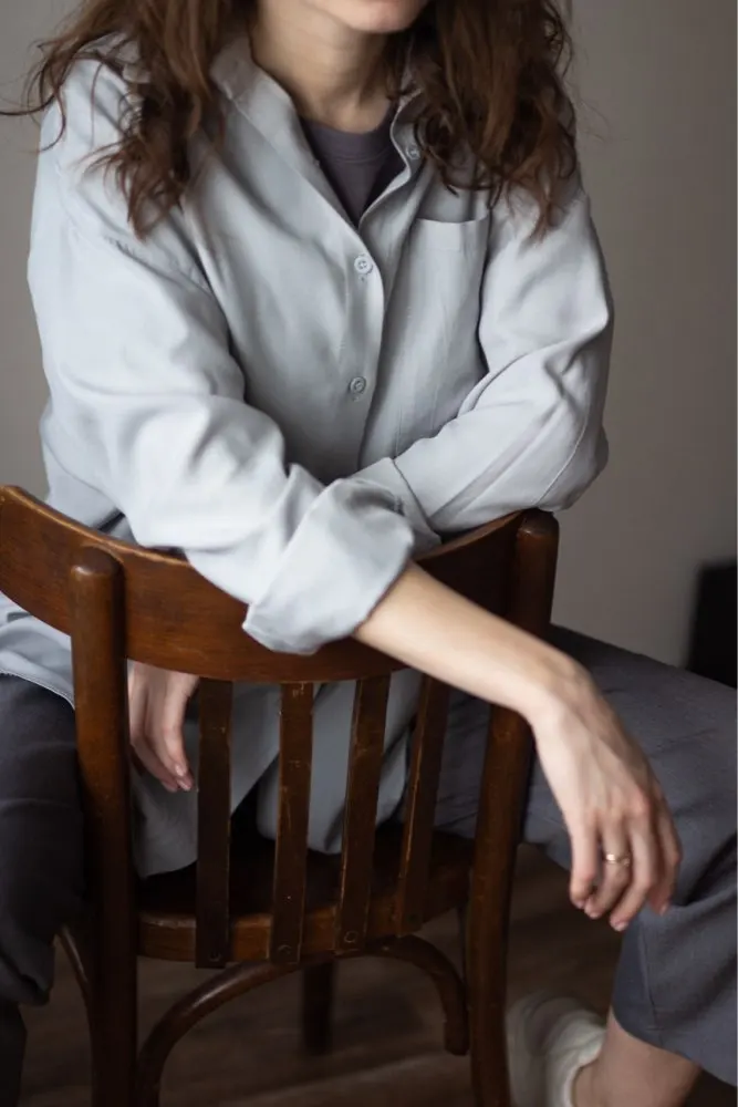 Рубашка женская с длинным рукавом модная базовая шелковая хлопковая