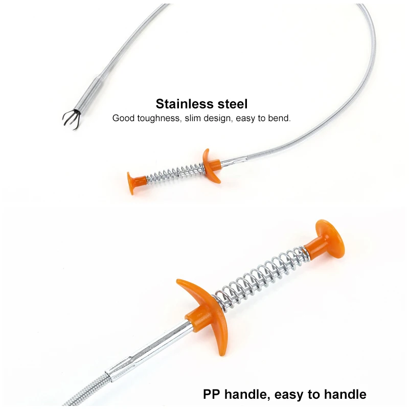Гибкая щетка для раковины кухонный инструмент чистки труб с пружинной ручкой|От
