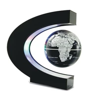 c shape magnetic levitation floating globe world map with led light gifts school teaching equipment home office desk decoration