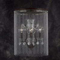 american minimalist retro wrought iron chandelier rustic restaurant bar d50cm