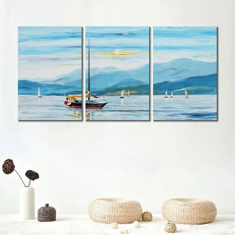 

Картина маслом «Морской пейзаж», 18 х36 дюймов