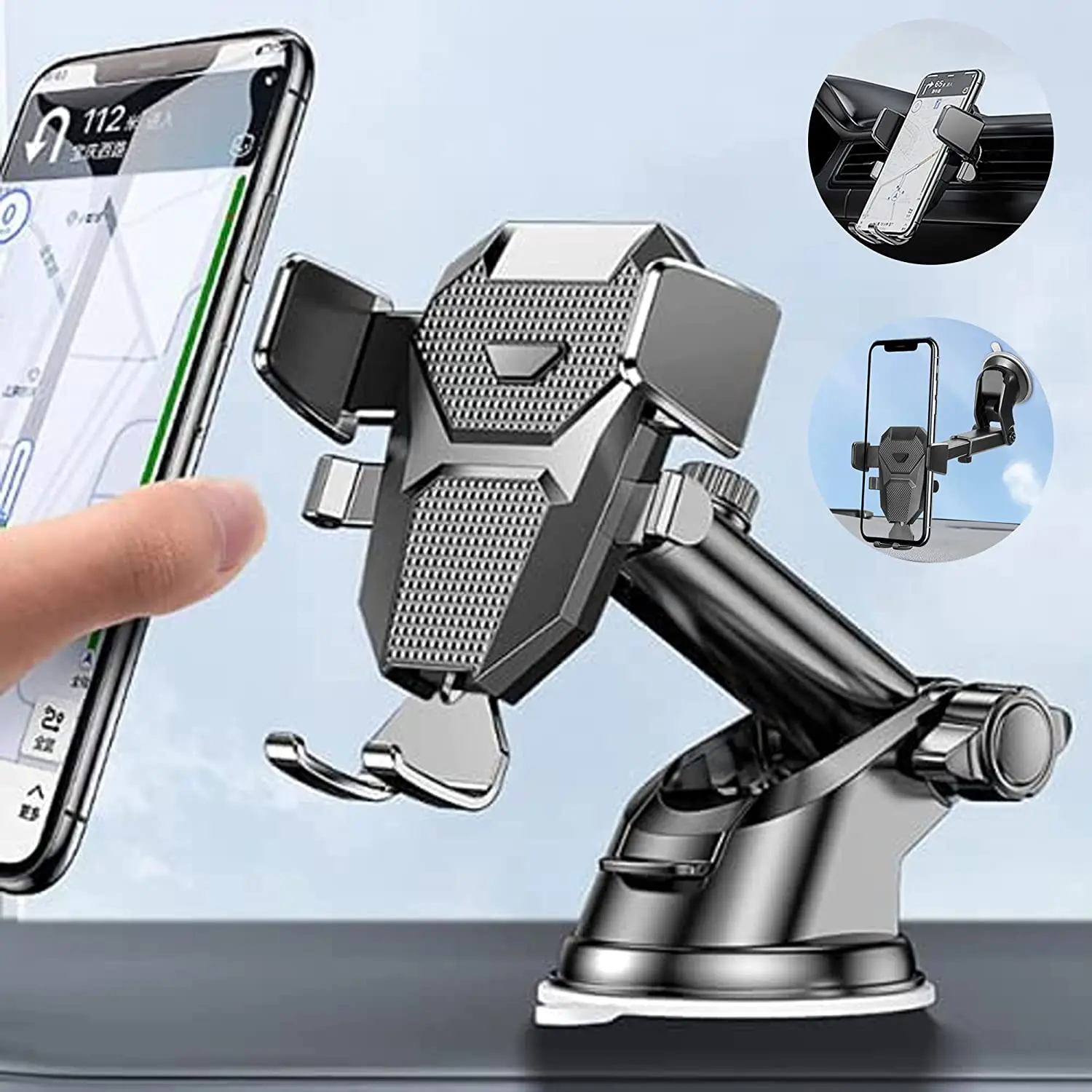 

RISETEX 4-in-1 Car Phone Holder Mount,Cell Phone Holder Car Desktop For Dashboard Windshield Vent Car Holder, Universal