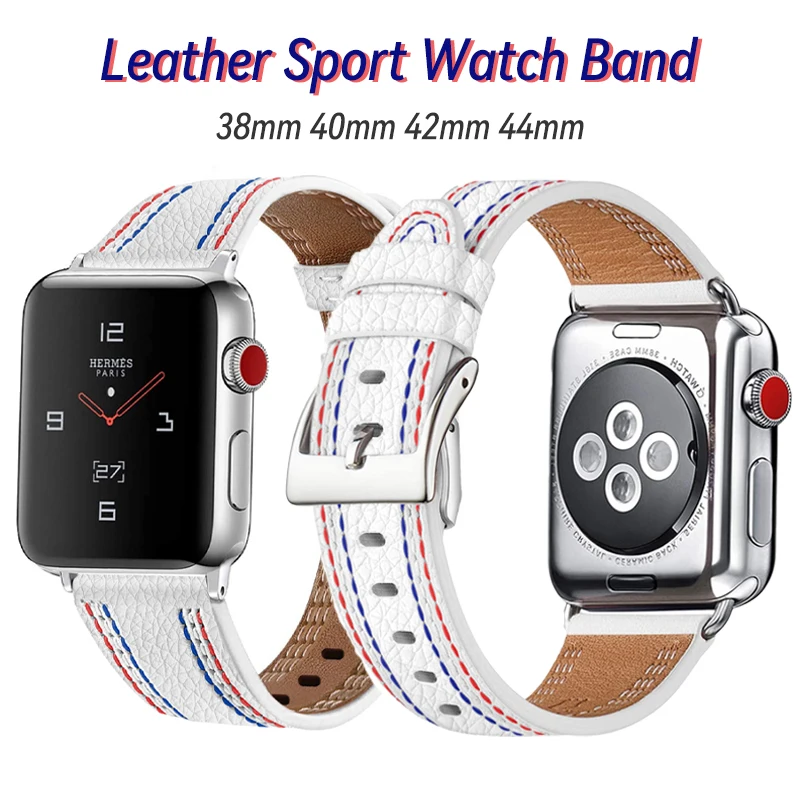 

Luxury Leather Watchband For Apple Watch Band Sport Bracelet 42mm 38mm Wrist Accessories Strap For iWatch serie 3 4 5 6 se
