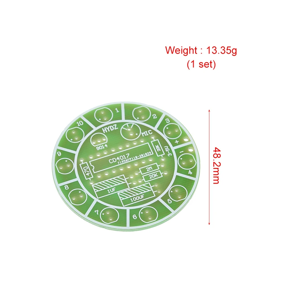 CD4017 colorful voice control rotating LED light diy kit electronic manufacturing spare parts student Laboratory Education Tool |