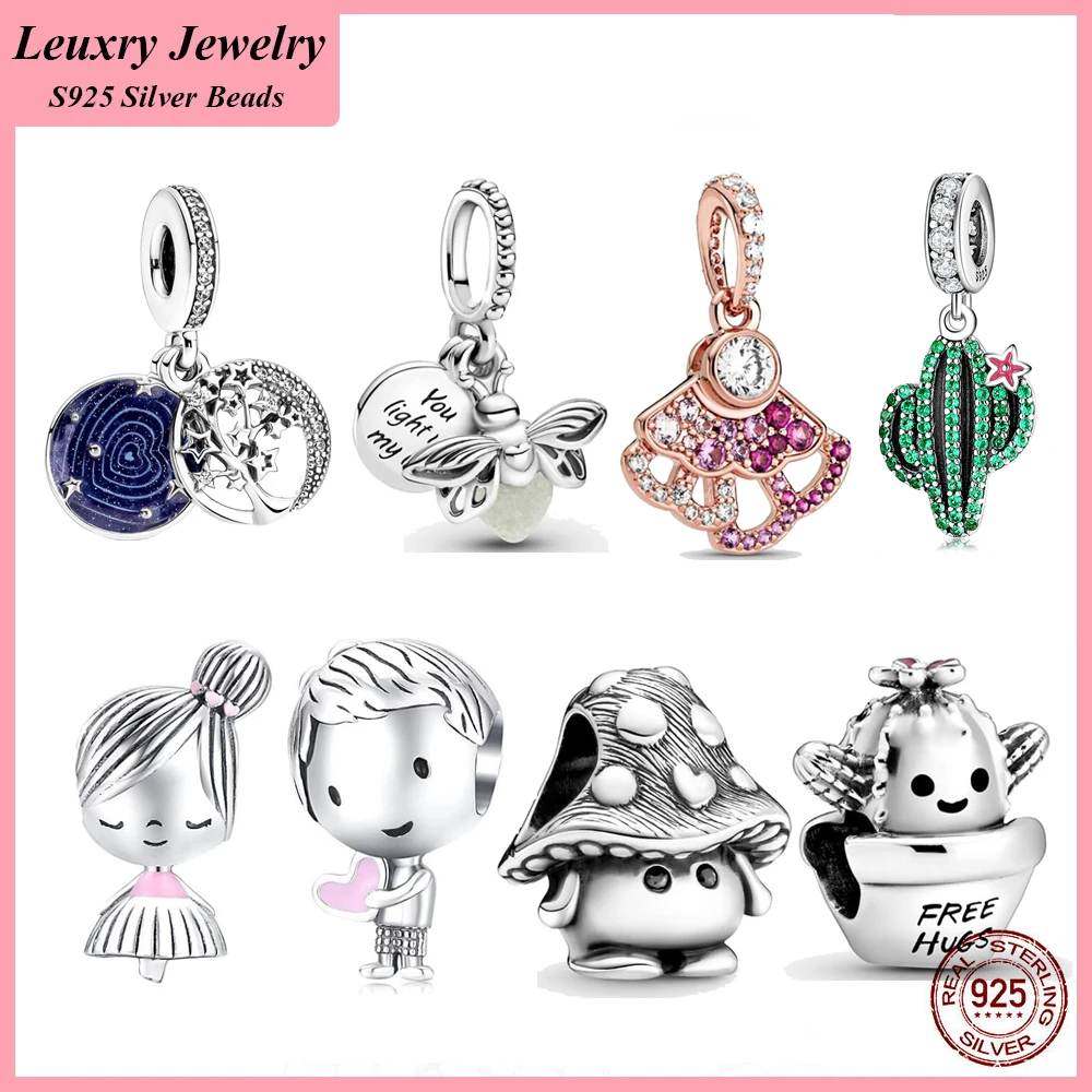 

Женский браслет из серебра 925 пробы, с изображением кактуса