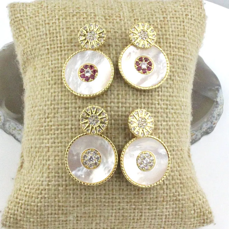 5 пара/лот Модный Цветной cz/серьга жемчуга обувь с круглым носком в форме цветка