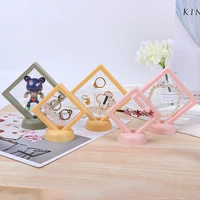 3d color floating display case stands pe film holder dustproof storage pendant necklace bracelet ring coin jewelry earrings pin