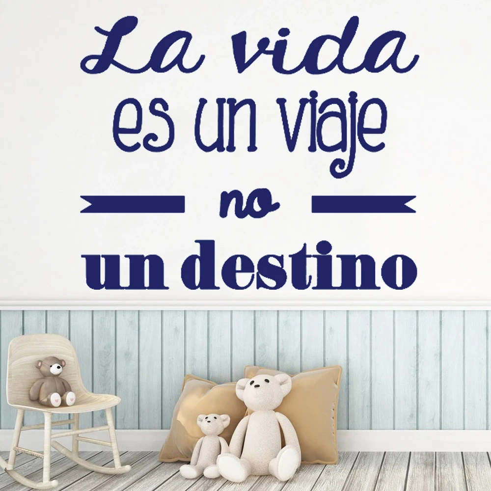 

Wall Decals La Vida Es Un Viaje No Un Destino Spanish Quotes Stickers Wallpaper Vinyl Bedroom Livingroom Mural Decoration RU2339