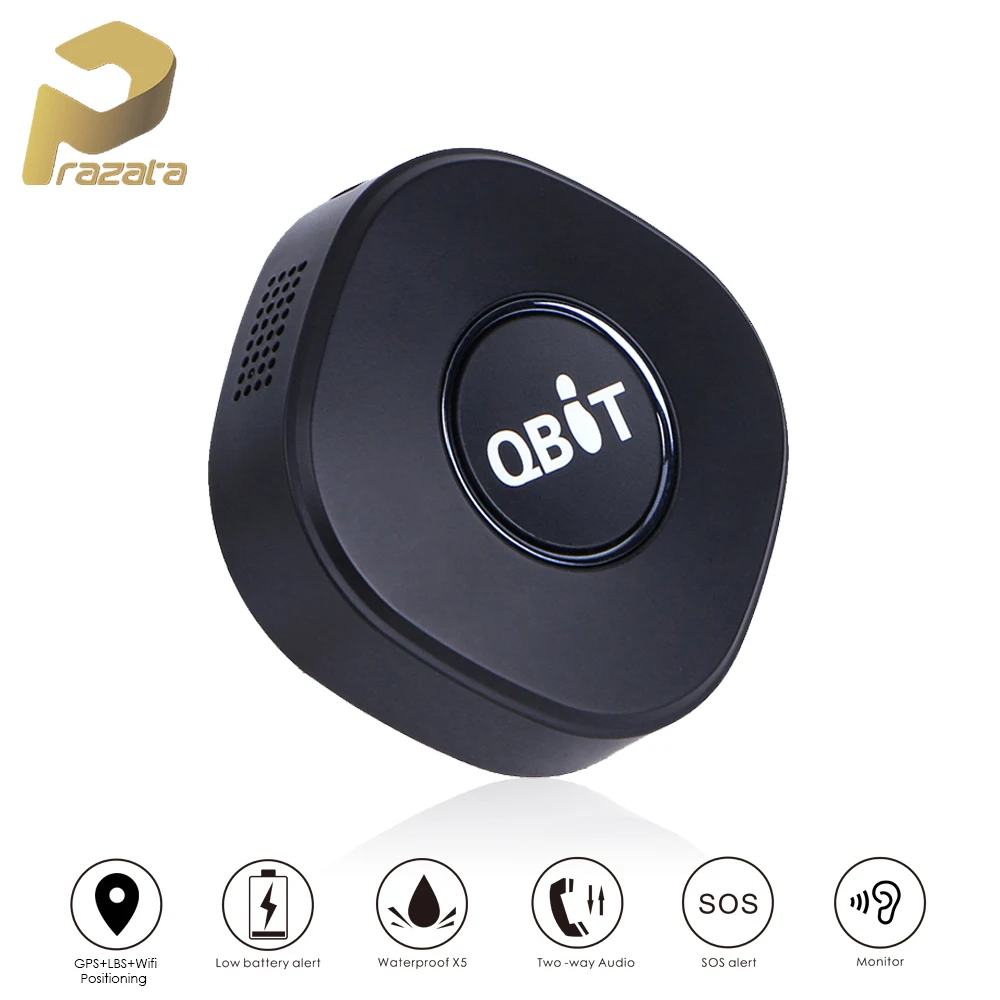 

Prazata Mini GPS Tracker Children Tracker GPS Locator Waterproof SOS Two-way Talk Micro GPS Tracking Tracker Geofence Alarm Qbit