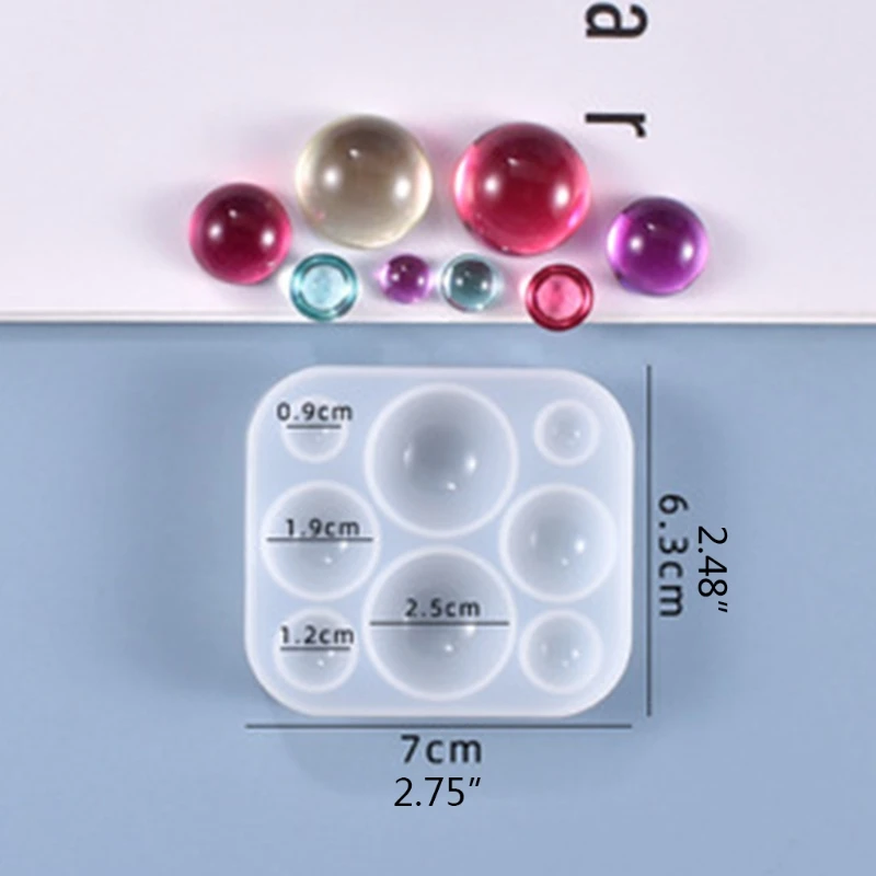

Crystal Epoxy Resin Mold Half Ball Beads Oblate Cabochon Pendant Silicone Mould DIY Crafts Jewelry Casting Tool