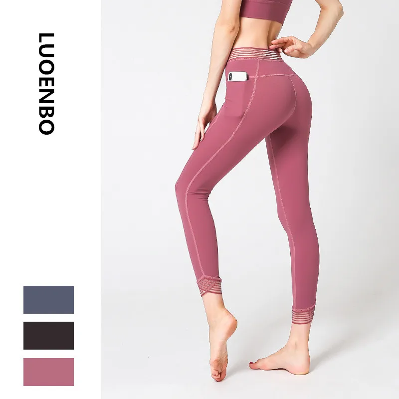 Женские штаны для йоги с высокой талией леггинсы тренажерного зала эластичные