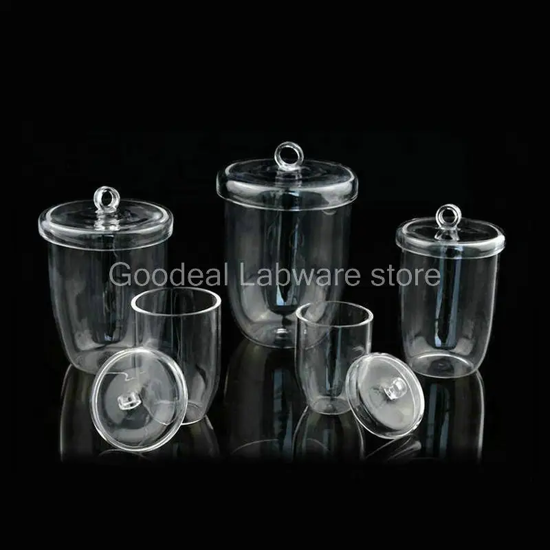 1pcs Lab10ml To 300ml High Purity and Temperature Resistance Clear Quartz Glass Crucible with Cover |