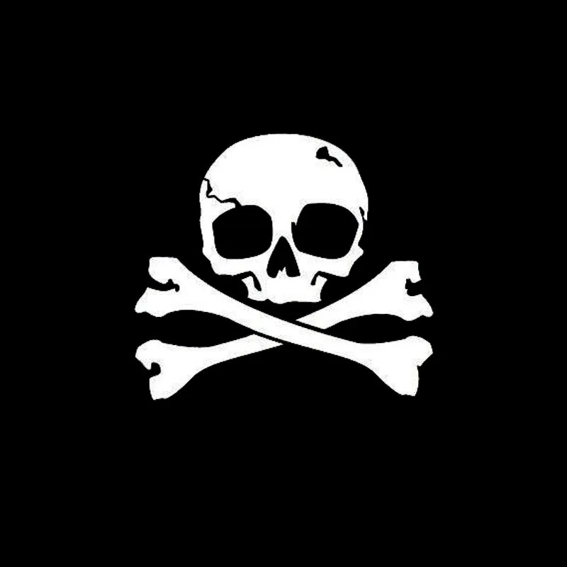 

Pirate Jolly Roger Cartoon Skull Car Sticker PVC Applique Shape Decoration ZWW-2770, 15.2cm * 13.7cm