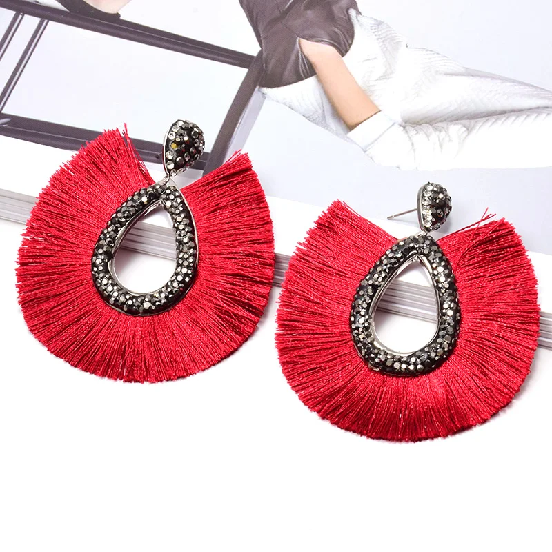 

Handmade Bohemian Ethnic Tassels Dangle Drop Earrings Fine Jewelry Accessories For Women Colorful Pendientes Bijoux Wholesale