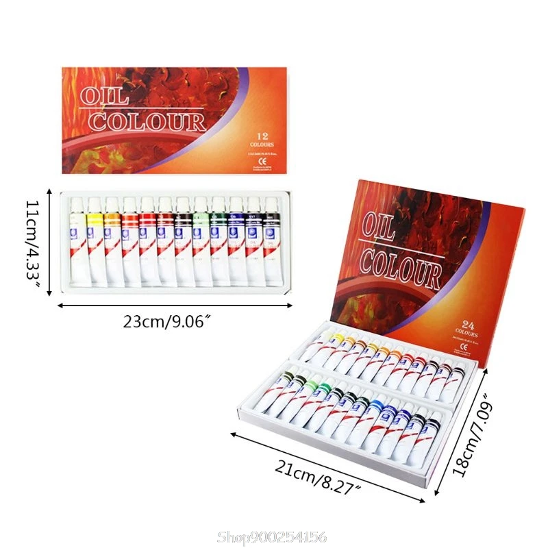 

12ml 12/24 Colors Professional Oil Painting Paint Drawing Pigment Tubes Set Artist Art Supplies O13 20 Dropship