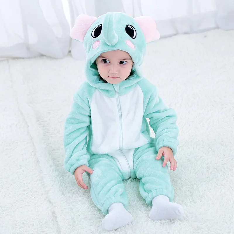 Одежда для маленьких мальчиков зимние комбинезоны со слоном 2019 комбинезон на