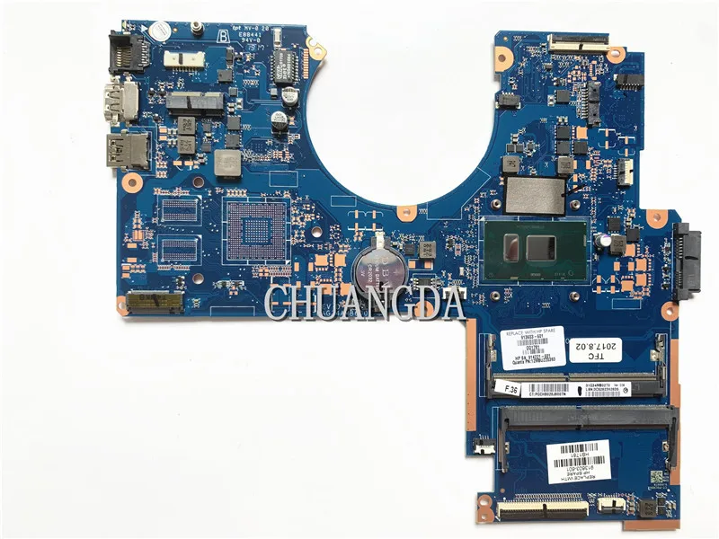 Материнская плата для ноутбука HP PAVILION 15-AU TPN-Q172 G34A 913603-601 с SR2ZWI3-7100U SR2ZW DAG34AMB6D0 DDR4
