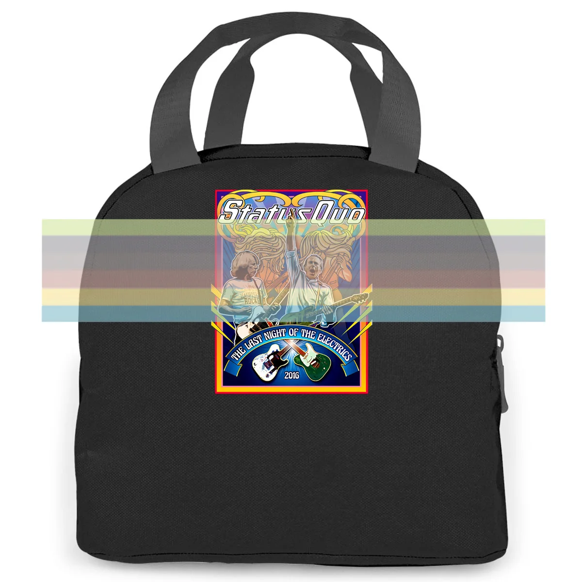 

Status Quo The Last Night of The Electrics Tour : to-3 Style Brand women men Portable insulated lunch bag adult