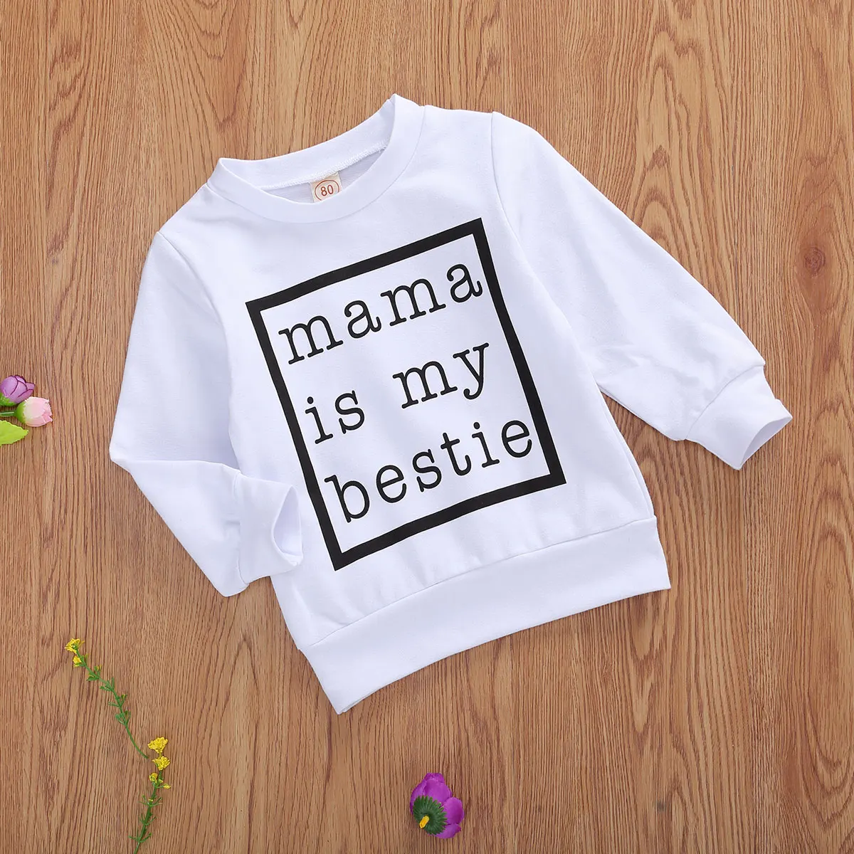 Jersey con estampado de letras para ni&ntilde;os y beb&eacute;s, sudaderas con estampado de mama is my bestie, Tops informales de 1 a 6 a&ntilde;os para primavera y oto&ntilde;o-3