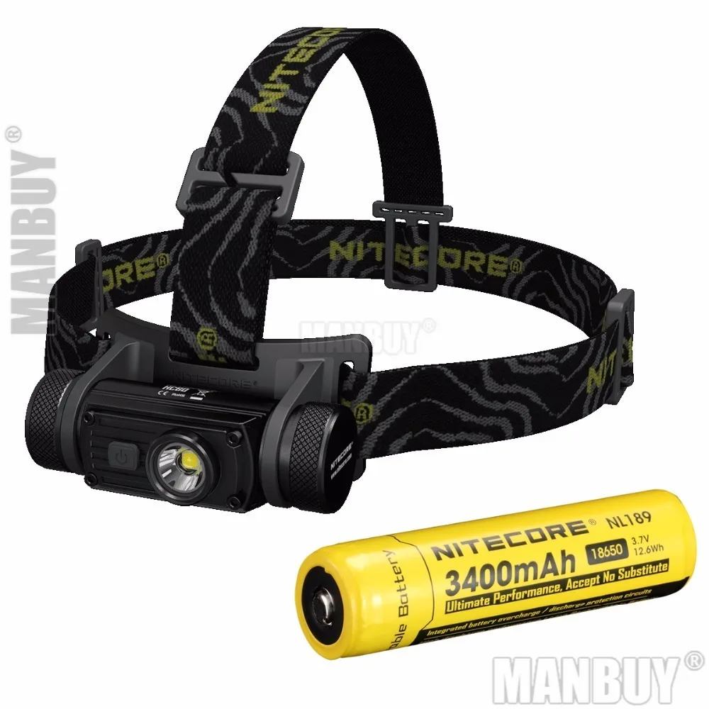 Распродажа налобный фонарь Nitecore HC60 HC60W CREE XML2 U2 100% лм водонепроницаемый фонарик