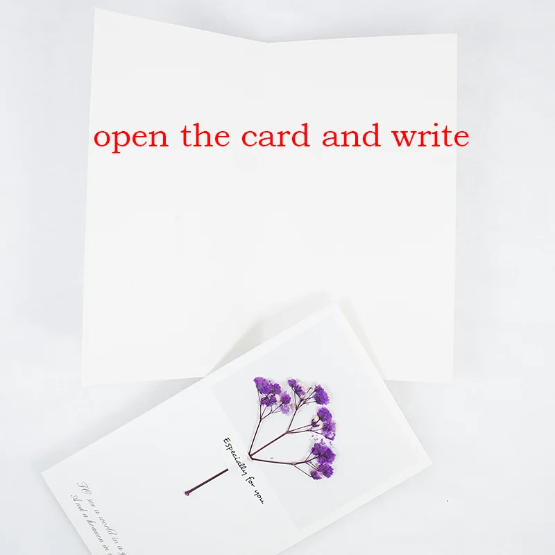 Сушеные цветы сезонные поздравительные открытки складные бумажные на Рождество