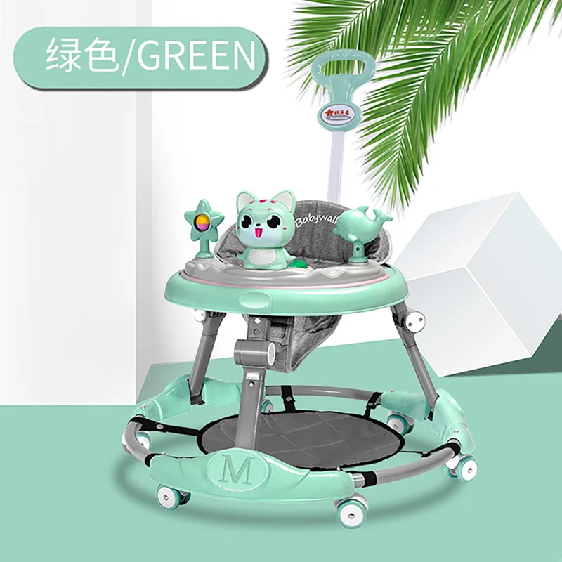 IMBABY ходунки для малышей 6-Регулировка скорости мульти-Функция с защитой от падений, анти-O-ноги Для мужчин и Для женщин ходунки для малышей Walker - Цвет: Зеленый