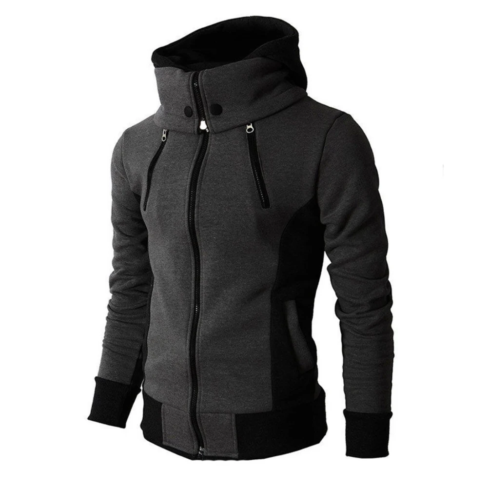

Winter Fashion Men Turtle Neck Long Sleeve Pockets Hoodie Sweatshirt Warm Jacket Outdoor Windproof Warm StreetWear Xmas Gift