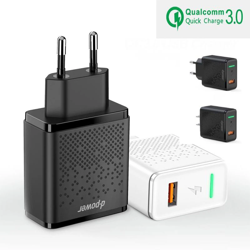 

18W Quick Charge 3.0 Fast Mobile Phone Charger US EU Plug Wall USB Charger Adapter for iPhone X 8 7 6 s plus Samsung Xiaomi Huawei