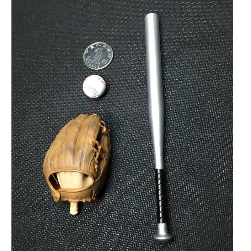 

1/6 Scale Model Baseball Full set Metal Baseball Bat Model PVC Gloves Toy for 12" Action Figure Display TD27-25